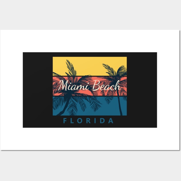 Miami Beach Florida Vintage Wall Art by bougieFire